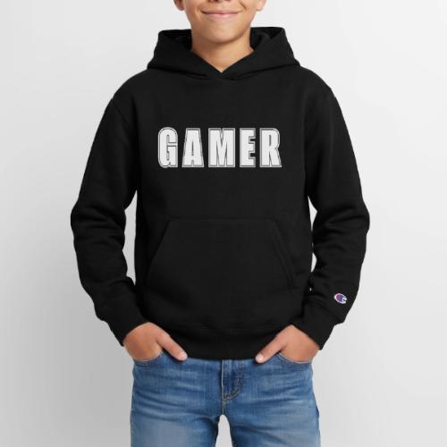 Gamer Collegiate White Text Design - Champion Youth Hoodie