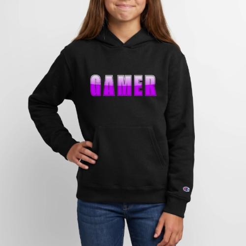 Gamer Purple Glossy Collegiate Design - Champion Youth Hoodie