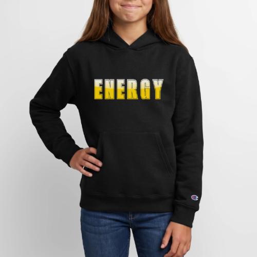 ENERGY Electric Yellow Power Word Design - Champion Youth Hoodie