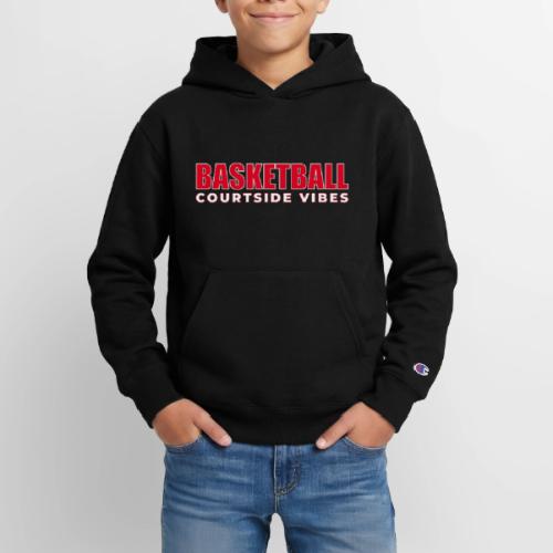 Courtside Vibes Basketball Typography Design - Champion Youth Hoodie