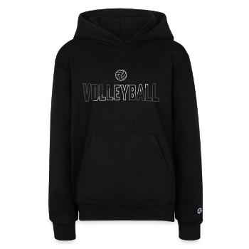 Volleyball Ball Slash - Champion Youth Hoodie - black - Front - AI Model Kid Male (0cm)