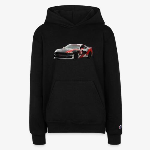 Red White and Black Mustang Racecar - Champion Youth Hoodie