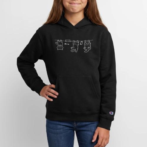 Minimalist Hanging Cats Line Art - Cute Kittens - Champion Youth Hoodie
