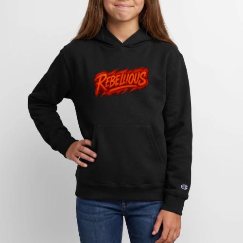 Rebellious Graffiti Neon Orange Streetwear T-Shirt - Champion Youth Hoodie