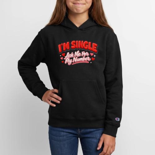 I’m Single Retro Bubble - Champion Youth Hoodie