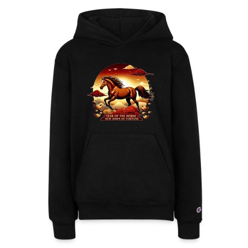 Year of the Horse Sunrise T Shirt, Lunar New Year - Champion Youth Hoodie