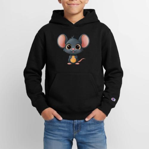 Joyful Cartoon Baby Mouse Smiling Brightly - Champion Youth Hoodie