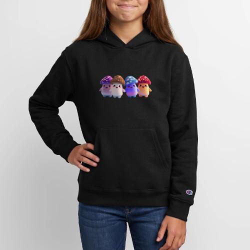Colorful Cartoon Mushroom Quartet - Champion Youth Hoodie