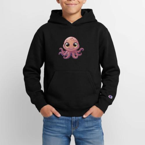 Cute Cartoon Baby Octopus with Big Eyes - Champion Youth Hoodie