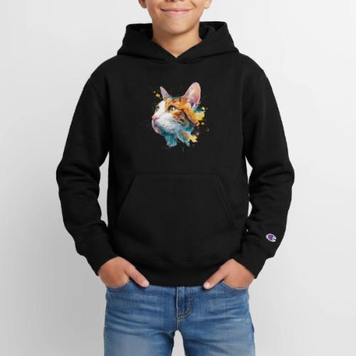 Cat: Feline Ink Burst - Champion Youth Hoodie