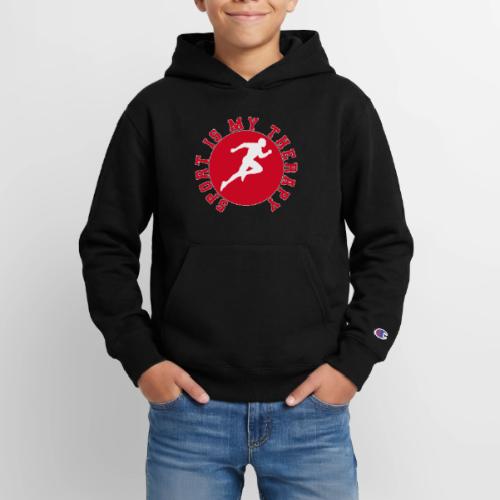 Sport Is My Therapy – Running Motivation Badge - Champion Youth Hoodie