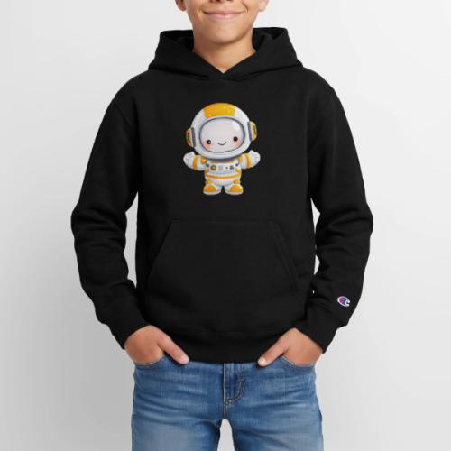 Cute Cartoon Baby Astronaut in White and Yellow - Champion Youth Hoodie