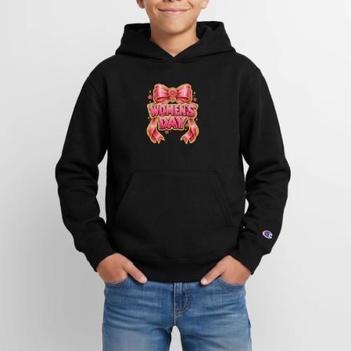 Cute Pink Bow Women’s Day Feminist Symbol - Champion Youth Hoodie