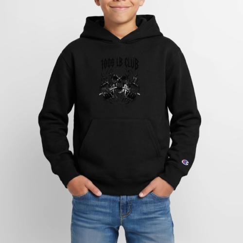 1000 LB Club Skull Barbell Powerlif - Champion Youth Hoodie