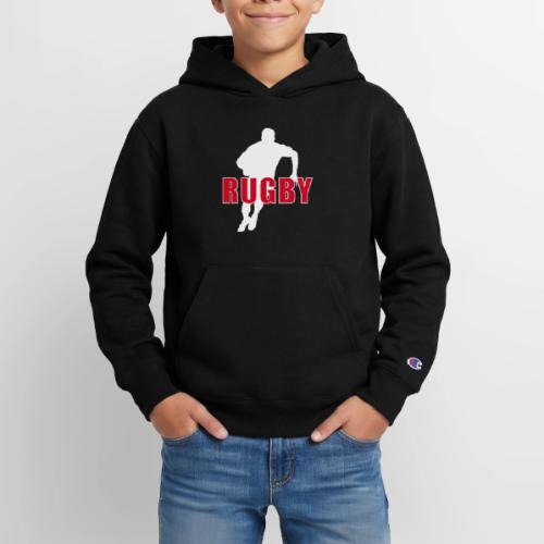 Bold Rugby Action Silhouette - Champion Youth Hoodie