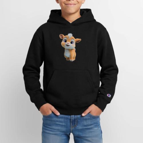 Cute Cartoon Baby Goat with Big Eyes - Champion Youth Hoodie