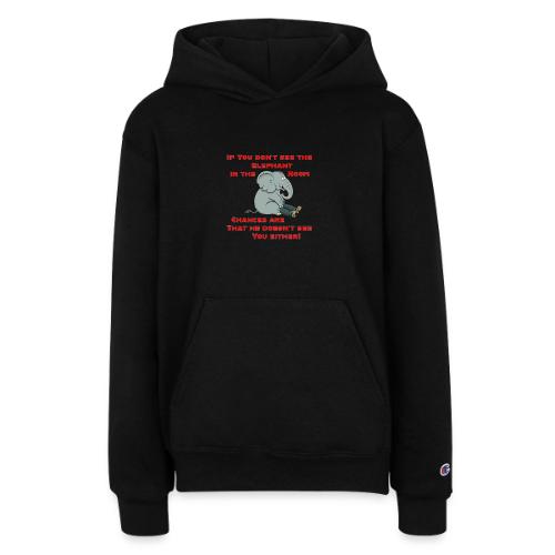 Elephant in the Room Meme - Champion Youth Hoodie