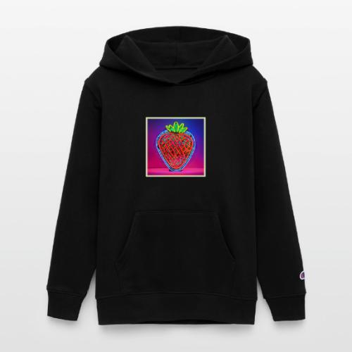 Vibrant Strawberry Neon Sign - Champion Youth Hoodie