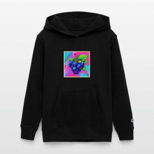 Vibrant Blueberry Artwork - Champion Youth Hoodie