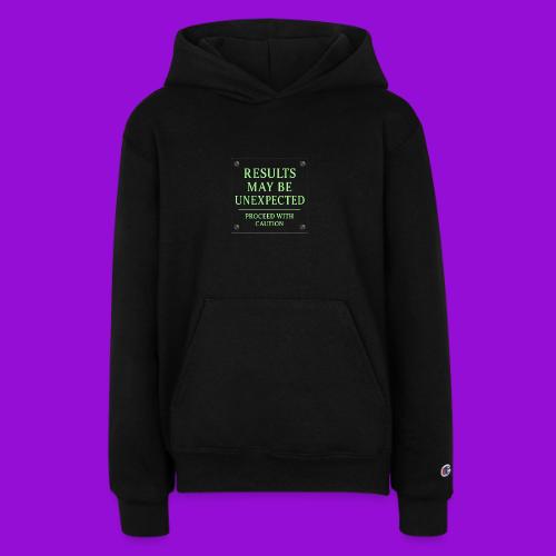 Results May Be Unexpected - Neon Green - Champion Youth Hoodie