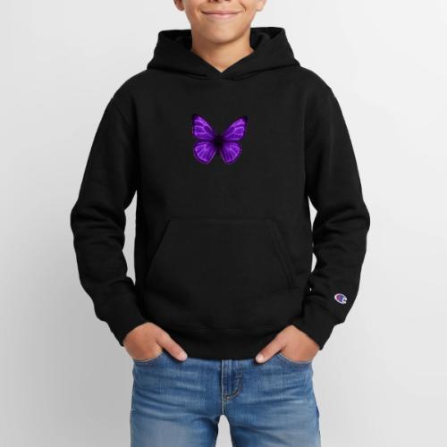 Neon Purple Butterfly - Champion Youth Hoodie