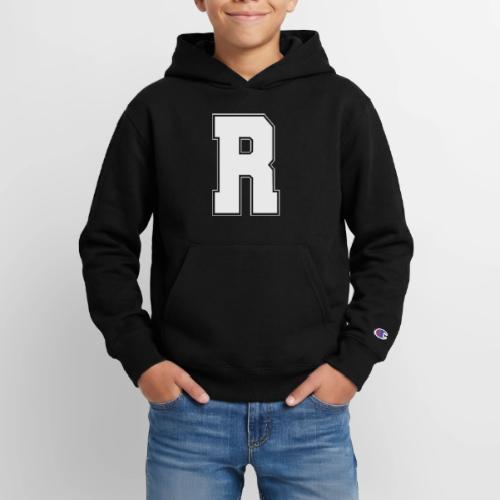 White Letter R – Varsity Alphabet Monogram - Champion Youth Hoodie