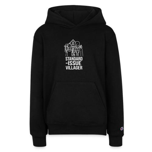 Standard-Issue Villagers (White on Color) - Champion Youth Hoodie