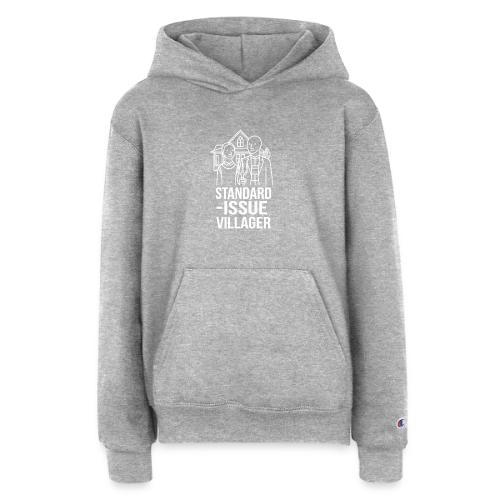 Standard-Issue Villagers (White on Color) - Champion Youth Hoodie