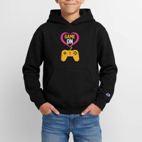 Game On! Pink Heart Controller - Champion Youth Hoodie