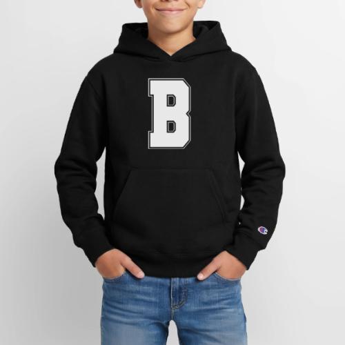 White Letter B – Varsity Alphabet Monogram - Champion Youth Hoodie