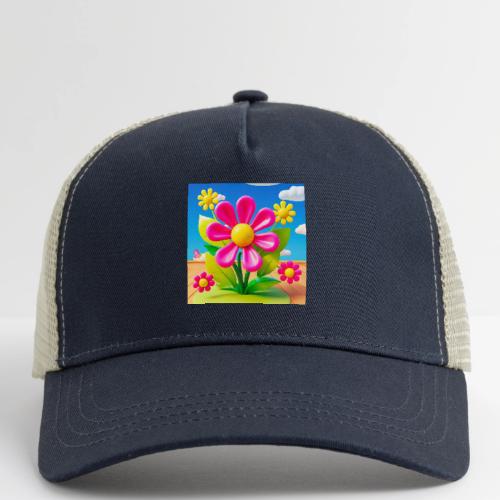 Pink Floral Peace | Sky & Nature Design - Eco Trucker Cap
