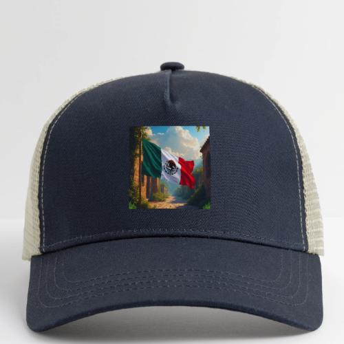 Mexican flag in Magical Town and Nature - Eco Trucker Cap