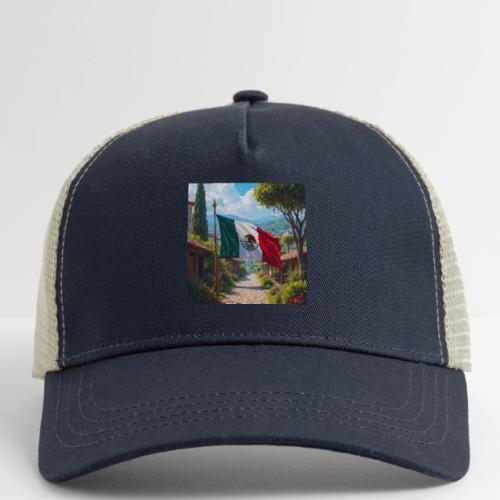 Mexican flag surrounded by nature and magic town - Eco Trucker Cap