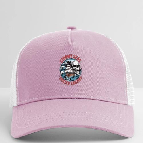 Stormy Seas Skull Pirate Ship Nautical Ocean Waves - Eco Trucker Cap