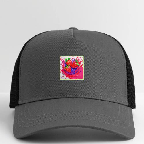 Vibrant Strawberry Splash - Eco Trucker Cap