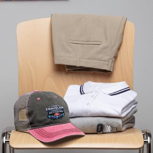 Time Traveler Mode – Futuristic Neon Sci-Fi Tee - Pigment Dyed Trucker Hat