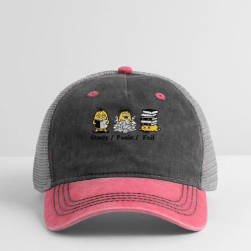 Funny Student Study Panic Fail Back To School - Pigment Dyed Trucker Hat