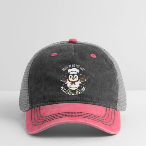 cute Penguin Chef-Funny Cartoon Daily Happiness - Pigment Dyed Trucker Hat
