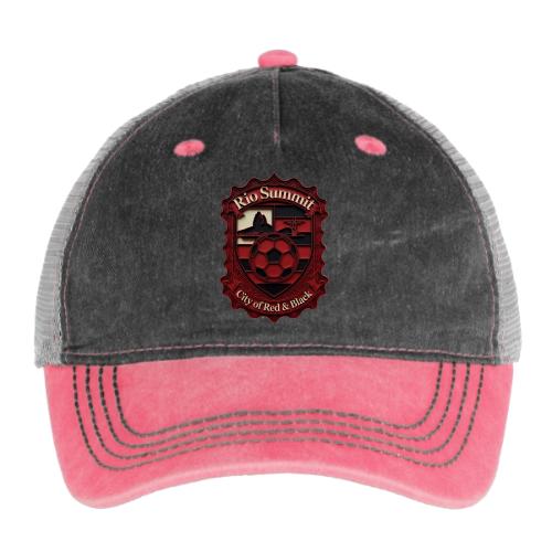 Flamengo Scarlet Summit T-Shirt, Football Gift - Pigment Dyed Trucker Hat