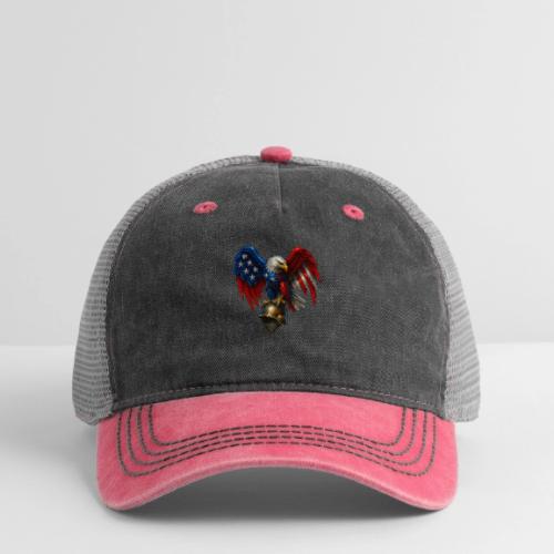 American Flag Bald Eagle - Helmet - Pigment Dyed Trucker Hat