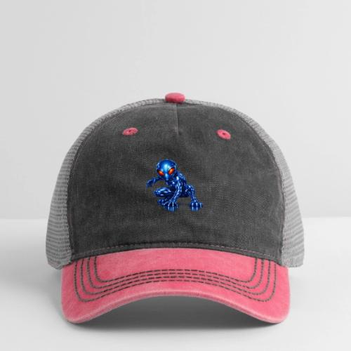 Blue Alien Crouch - Pigment Dyed Trucker Hat