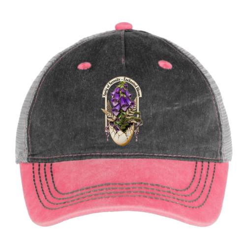 Spring Serenity Foxglove Tee, Easter Gift for wife - Pigment Dyed Trucker Hat