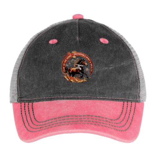 Year of the Horse Fiery Spirit T Shirt, Lunar New - Pigment Dyed Trucker Hat