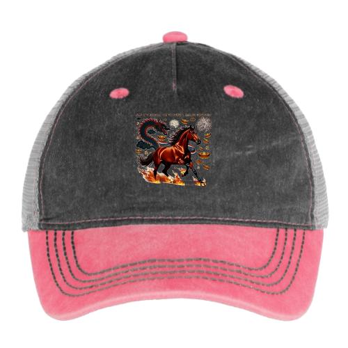 Year of the Horse Victory T Shirt, Lunar New Year - Pigment Dyed Trucker Hat