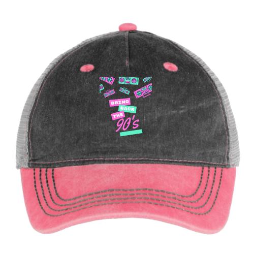 Bring Back The 90s Nostalgia Design| Retro 90s Art - Pigment Dyed Trucker Hat