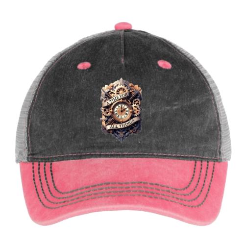 Ornate Clockwork T-Shirt - Pigment Dyed Trucker Hat