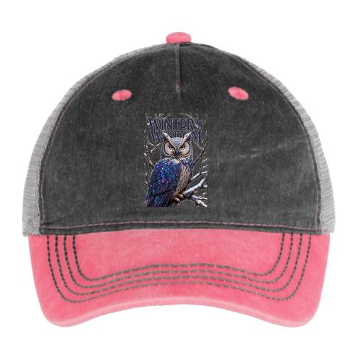 Crystalized Forest Owl T-Shirt - Pigment Dyed Trucker Hat