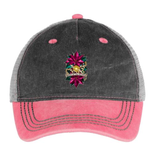 Queen of the Solstice Poinsettia T-Shirt - Pigment Dyed Trucker Hat
