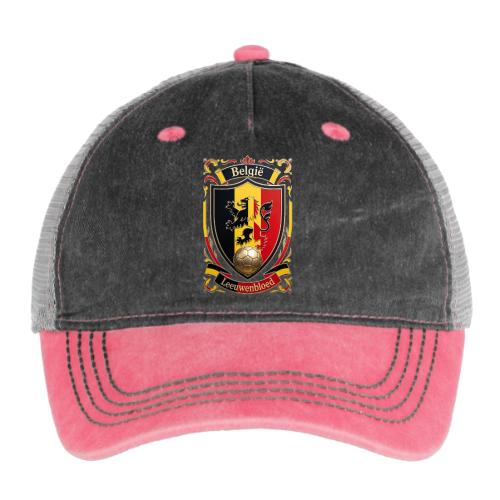 Belgium Lion Crest T-Shirt, Belgian Flag Gift - Pigment Dyed Trucker Hat
