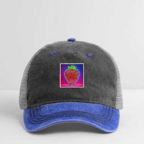 Vibrant Strawberry Neon Sign - Pigment Dyed Trucker Hat